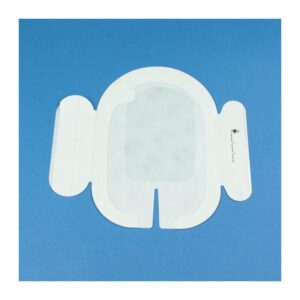 Steril IV-fiksering med hvidt kantsystem og transparent film – 7 x 9 cm
