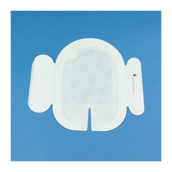 Steril IV-fiksering med hvidt kantsystem og transparent film – 7 x 9 cm