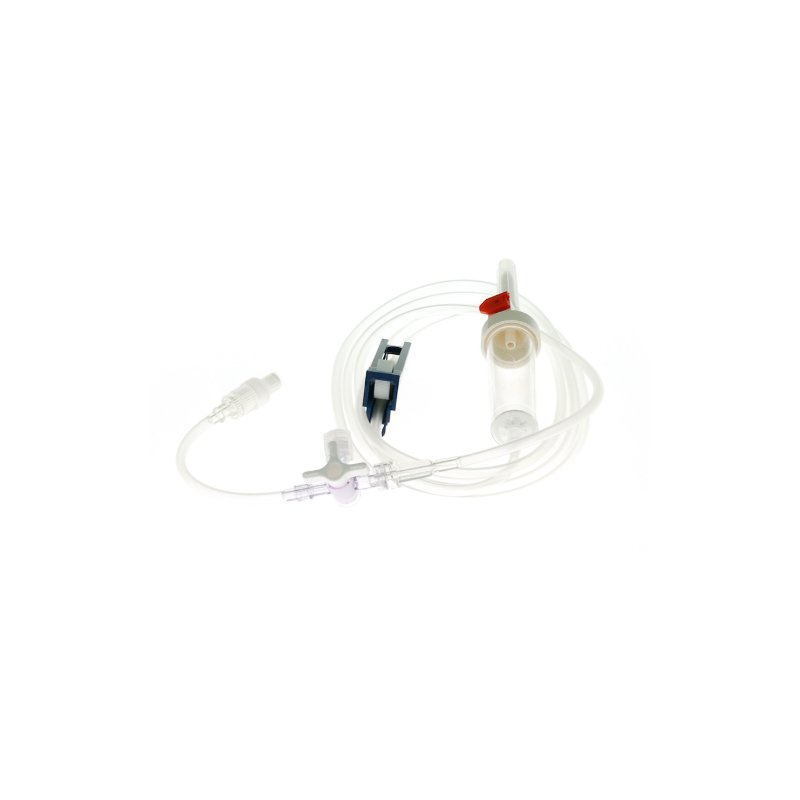 PVC-frit infusionssæt 180 cm med Air-Guard, 3-vejshane og 10 cm forlængerslange
